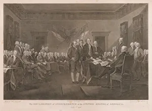 Declaration Of Independence Signing Drucke: Signing the Declaration of Independence. Creator: Asher Brown Durand (American, 1796-1886)