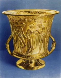 Vintage Colour Prints UK Drucke: Silver-Gilt Cup, 1938. Creator: Unknown