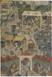 Silberbergbau und Verarbeitung in Kutná Hora, Zweite Hälfte des 15. Jahrhunderts. Künstler: Meister Matthäus (Illuminierer), um 1496