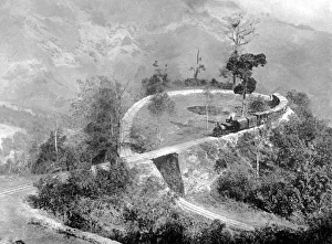 Ein einzelner Schleife der Darjeeling-Himalaya-Bahn Indien 1910