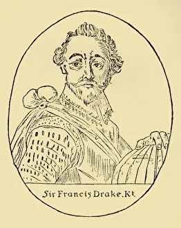 Francis Drake Portrait Drucke: Sir Francis Drake, c1930. Creator: Unknown