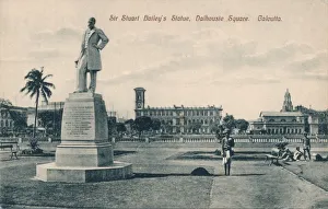 Der Steuart Bailey-Statue in der Dalhousie-Straße, Kalkutta um 1910