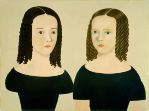 Victorian Era Family Portrait Drucke: Sisters, c. 1840. Creator: Unknown