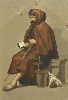 Situerter Mönch als Modell für eine Übung aus dem Jahr 1889/90 von Albert Edelfelt