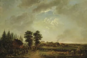 Arcadian Landscape Painting Drucke: Skebo mill. Creator: Unknown