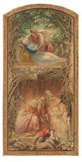 Austrian Fine Art Images Drucke: Sleeping Beauty. Creator: Schwind, Moritz Ludwig, von (1804-1871)