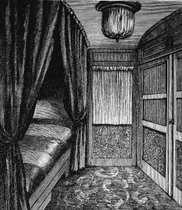 Monochrome Railway Photography Drucke: Sleeping compartment on the Orient Express, c1895