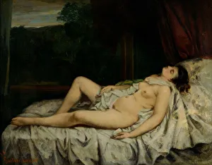 Drucke von Schlafende Nackte im Bestand des Nationalmuseums für Westliche Kunst, Tokio Gustave Courbet Drucke: Schlafende Nackte. Künstler: Courbet, Gustav (1819-1877)