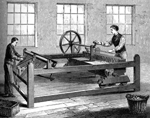 Drucke von Der Slubbing-Billy aus dem Jahr 1880 ist eine Maschine zur Auszug und Verzweigung eines Fadens von Seide oder anderen Garnen zum Vorbereitung auf Spinnend Bilder Datiert 2007 Januar: Der Slubbing-Billy aus dem Jahr 1880