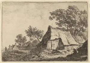 Antique Etchings For Sale Drucke: The Small Hamlet. Creator: Anthonie Waterloo