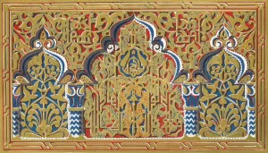Alhambra Interior Decoration Drucke: Small panel in jamb of a window, Hall of the Two Sisters, 1907. Creator: Unknown