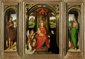Blessed Virgin Mary Iconography Drucke: Small Triptych of St. John the Baptist, c. 1490. Artist: Memling, Hans (1433 / 40-1494)