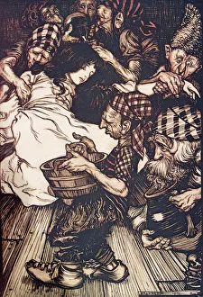 Brothers Grimm Fairy Tales Drucke: Snowdrop, 1909