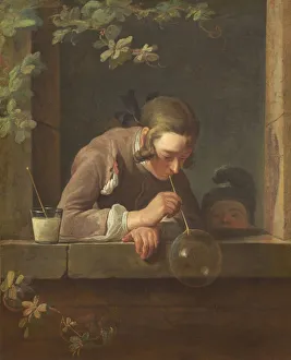Heritage Art From The Past Drucke: Soap Bubbles, probably 1733 / 1734. Creator: Jean-Simeon Chardin