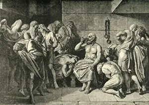 Ancient Greek Philosophy Drucke: Socrates Drinking the Hemlock, 1890. Creator: Unknown