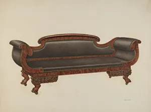 Antique Furniture Design Drucke: Sofa, c. 1940. Creator: Harry Eisman
