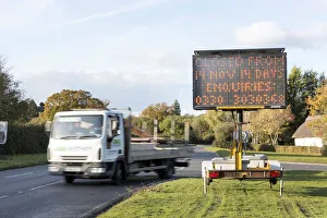 Sonnenvariable Nachrichtenübermittung temporärer Verkehrsschild 2016 Ersteller unbekannt