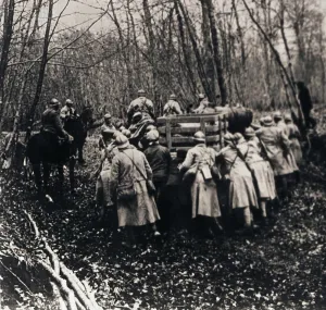 B And W Historical Images Drucke: Soldiers in the woods, c1914-c1918