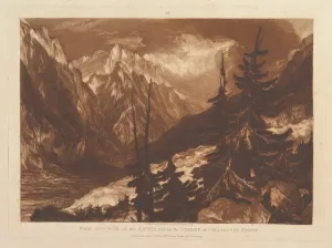 British Heritage Art Prints Drucke: The Source of the Arvaron in the Valley of Chamouni, Savoy (Liber Studiorum, pa