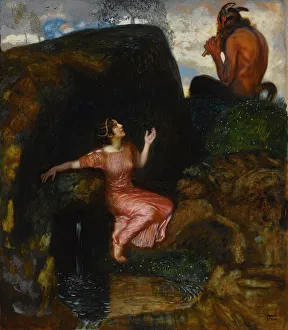 Am Quell (Zuhörerin) Künstler: Stuck, Franz, Ritter von (1863-1928)