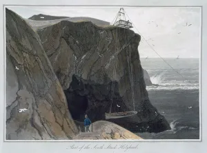 British Geographical Feature Drucke: Part of the South Stack, Holyhead, Anglesey, Wales, 1829. Artist: William Daniell