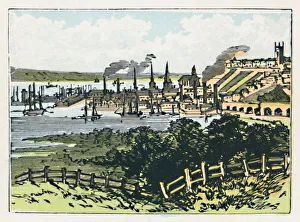 Early 20th Century Maps Drucke: Southampton, c1910