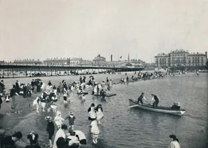 Victorian Era Transportation Drucke: Southport - The Pier and the South Lake, 1895