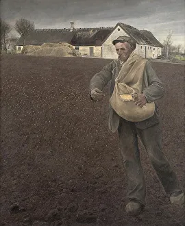 Danish 20th Century Art Drucke: The Sower, 1910. Creator: Laurits Andersen Ring