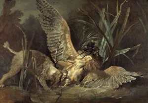 Spaniell sichert einen Bittern, 1725. Ersteller: Jean-Baptiste Oudry