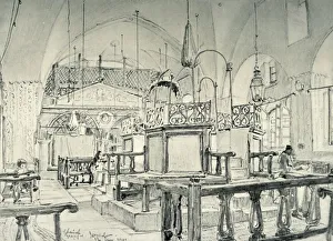 Spanische Synagoge in Jerusalem - Innenansicht, 1902. Künstler: John Fulleylove