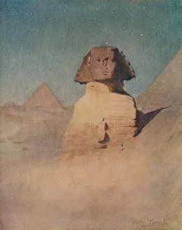 Ancient Egyptian Landscape Drucke: The Sphinx by Moonlight, c1905, (1912). Artist: Walter Frederick Roofe Tyndale