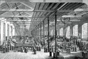 Drucke von Der Spinnzimmer im Shadwell Seilwerk 1898. Ein Druck von der Großen Industrie des Vereinigten Königreichs Band I veröffentlicht durch Cassell Petter und Galpin (London, Paris, New York, c1880) Tower Hamlets Drucke: Der Spinnraum im Shadwell Seilwerk 1880