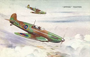 Royal Air Force Plane Drucke: Spitfire Fighters, c1940