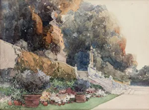 Watercolour On Cardboard Art Drucke: The Sprawling Gardens