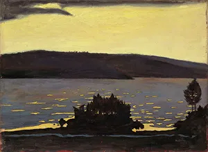 Springtime Scenery Drucke: Spring Evening, Ice Break, 1897. Creator: Hugo Simberg