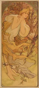 Czech Fine Art Images Drucke: Spring (From the Series Les Saisons), c. 1900. Creator: Mucha, Alfons Marie (1860-1939)