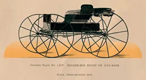 Horse Drawn Carriage USA Drucke: Square-Box Buggy On Side-Bars, 1885. Creator: Unknown