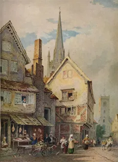 Straßenkunst Drucke: Sankt Alkmund's Schrebsbury 1801 (1938) Künstler : Johann Warley