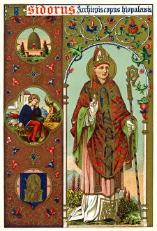 Catholic Saint Images Drucke: St Isidore, 1886