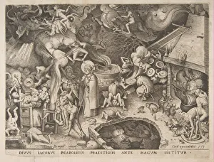 Breugel Drucke: Sankt Jakobus und der Zauberer Hermogenes, 1565. Schöpfer: Pieter van der Heyden