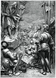 Christian Preacher Drucke: St John the Baptist Preaching in the Desert, 16th century, (1870)