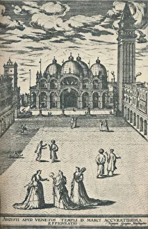 Campanile Bell Tower Italy Drucke: St. Marks in the XVIth Century, (1925). Creator: Joris Hoefnagel