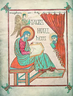 British Library Manuscripts Drucke: St Matthew, c700. Creator: Unknown