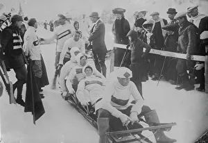 St Moritz Winter Sports Drucke: St. Moritz -- Start of Bobsleigh Run, between c1910 and c1915. Creator: Bain News Service