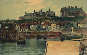 Folkestone Harbour Drucke: Stade & Inner Harbour, Folkestone, late 19th-early 20th century