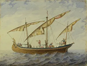 Bühnenbild für das Ballett Korsoir von A.Adam im Jahr 1863. Künstler: Roller, Andreas Leonhard (1805-1891)