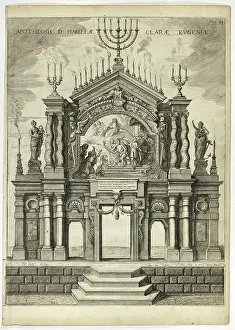 Antique Architecture Drucke: Stage in Memory of Isabella Clara Eugenia