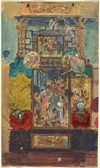 Drury Lane Theatre History Drucke: Stage Set Consisting Of Painted Panels