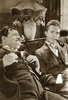 Laurel Und Hardy Drucke: Stan Laurel und Oliver Hardy, amerikanische Komödduo, 1933