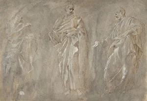 Male Figures In Renaissance Art Drucke: Three Standing Figures, 16th century. Creator: Unknown